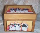 Chef Recipe Box Bamboo Wood Cafe Latte Kitchen Decor Bistro Waiter Yellow Chefs 