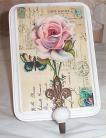 Chic Rose Wall Hook Victorian Shabby Wood Plaque Cottage Decoration