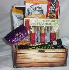 Gift Basket Bear Trinket Chest Shotgun Shell Flashlights Knife Jerky Trail Mix