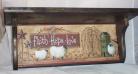 Wood Wall Shelf Primitive Black Plate Rack Home Decor Kitchen Faith Hope Love