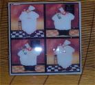 Fat Chef Trivet Ceramic Tile Bistro Kitchen Chefs /org